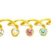 Piercing Nostril Titânio Premium Zircônia - Natural ou Gold PVD 24K
